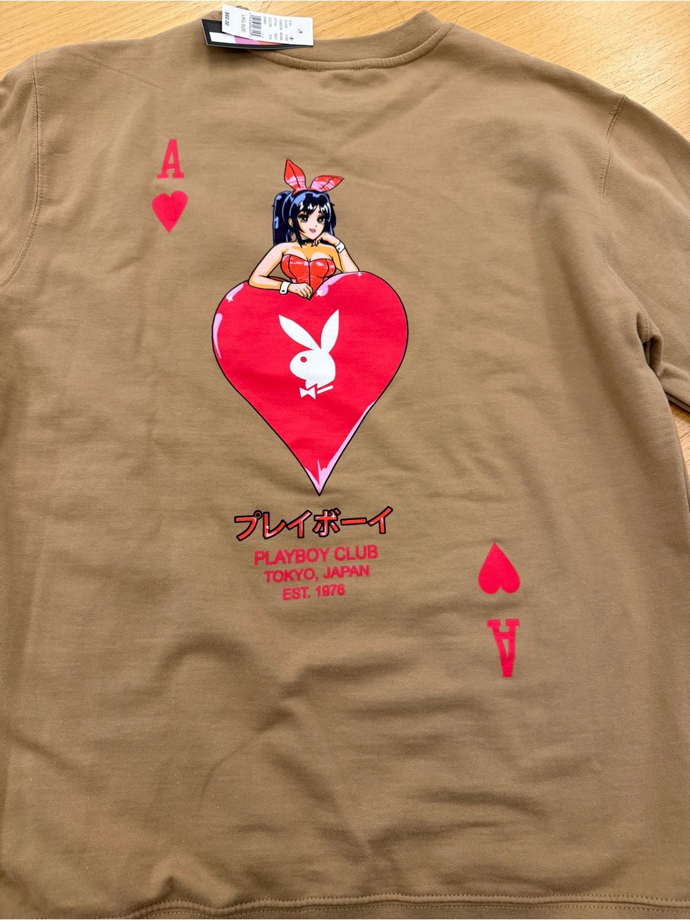 NWT Playboy Club Japan PacSun Ace of Hearts Sweatshirt